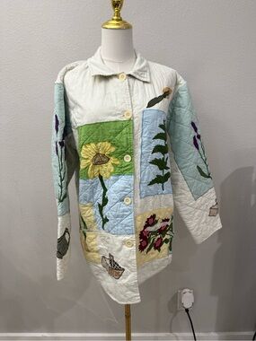 HTF Vintage 90’s Bomber Jacket Full Print Patch Magic sz M RARE